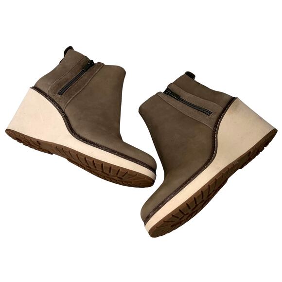 TOMS Womens Raven Water Resistant Wedge Booties Taupe 7 - Picture 6 of 14
